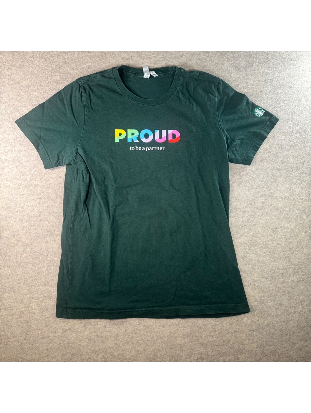 Starbucks Proud to Be a Partner Dark Green T-Shirt Large
